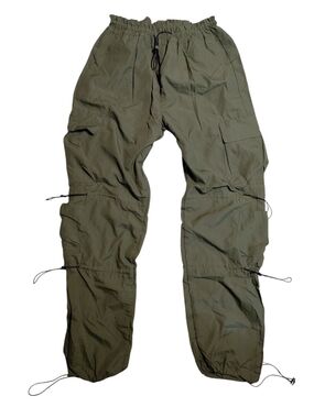 Elite Jeans Olive Green Cargo Pants Vtg Y2K Gorpcore Parachute 6-Pocket Medium